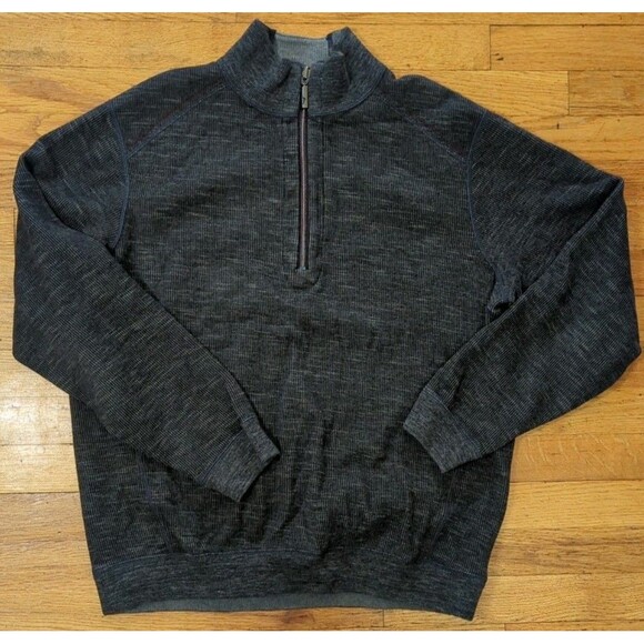 Tommy Bahama Other - Mens TOMMY BAHAMA Reversible Flipsider Half Zip Pullover Gray/Heather Sz M EUC